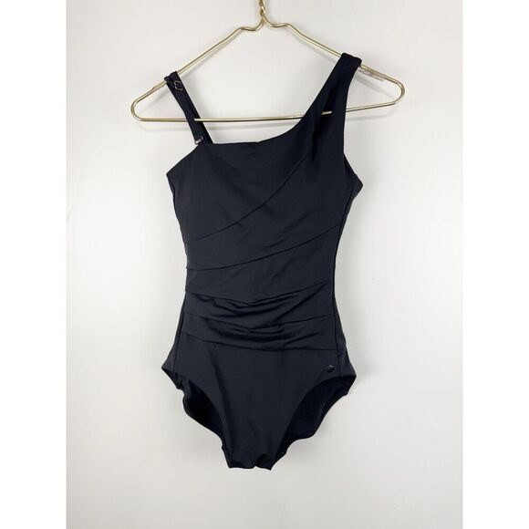 CALIA Women's Sculpt One Shoulder One Piece Swimsuit Black Women’s Sz 4 - Picture 3 of 6